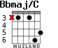 Bbmaj/C para guitarra - versión 3