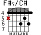 F#7/C# para guitarra - versión 4