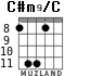 C#m9/C para guitarra - versión 3