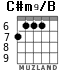 C#m9/B para guitarra - versión 2