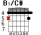 B7/C# para guitarra