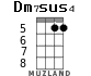 Dm7	sus4 para ukelele