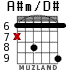 A#m/D# para guitarra - versión 3
