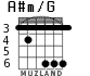 A#m/G para guitarra - versión 3