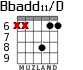 Bbadd11/D para guitarra - versión 4