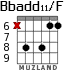 Bbadd11/F para guitarra - versión 4