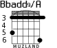 Bbadd9/A para guitarra - versión 3