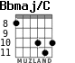 Bbmaj/C para guitarra - versión 6