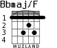 Bbmaj/F para guitarra