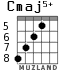Cmaj5+ para guitarra - versión 5