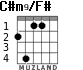 C#m9/F# para guitarra - versión 2