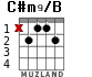 C#m9/B para guitarra - versión 1
