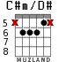 C#m/D# para guitarra - versión 2