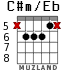 C#m/Eb para guitarra - versión 2