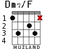 Dm7/F para guitarra - versión 3