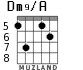 Dm9/A para guitarra - versión 3