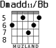 Dmadd11/Bb para guitarra - versión 3