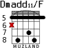 Dmadd11/F para guitarra - versión 6