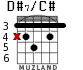 D#7/C# para guitarra - versión 2