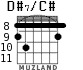 D#7/C# para guitarra - versión 5