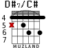 D#7/C# para guitarra - versión 1