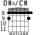 D#9/C# para guitarra - versión 3