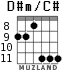 D#m/C# para guitarra - versión 3