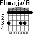 Ebmaj9/G para guitarra - versión 3