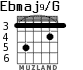 Ebmaj9/G para guitarra