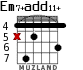 Em7+add11+ para guitarra - versión 3