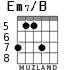 Em7/B para guitarra - versión 4