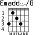Emadd11+/G para guitarra - versión 2