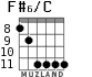 F#6/C para guitarra - versión 4