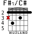 F#7/C# para guitarra - versión 2