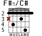 F#7/C# para guitarra - versión 3