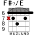 F#7/E para guitarra - versión 6