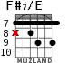 F#7/E para guitarra - versión 7