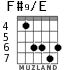 F#9/E para guitarra - versión 3