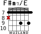 F#m7/E para guitarra - versión 8