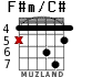 F#m/C# para guitarra - versión 2