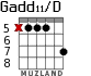 Gadd11/D para guitarra - versión 3