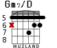 Gm7/D para guitarra - versión 4