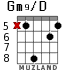 Gm9/D para guitarra - versión 2