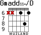 Gmadd11+/D para guitarra - versión 3