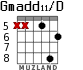 Gmadd11/D para guitarra - versión 3