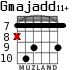 Gmajadd11+ para guitarra - versión 4