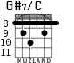 G#7/C para guitarra - versión 3