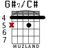 G#7/C# para guitarra - versión 1