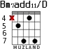 Bm7add11/D para guitarra - versión 3