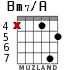 Bm7/A para guitarra - versión 3